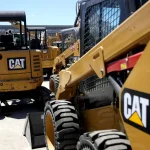 Caterpillar equipment is parked on a lot at Peterson Tractor Co. on July 24, 2019, in San Leandro, Calif. Christy Pambianchi recently announced plans to leave her role as CPO at Intel to assume a position as CHRO at Caterpillar.