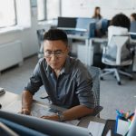man working in office