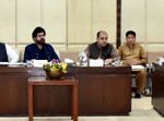 SENATOR ZEESHAN KHANZADA, CHAIRMAN SENATE STANDING COMMITTEE ON OVERSEAS PAKISTANIS AND HUMAN RESOURCE DEVELOPMENT PRESIDING OVER A MEETING OF THE COMMITTEE AT PARLIAMENT HOUSE ISLAMABAD ON JUNE 03, 2025.